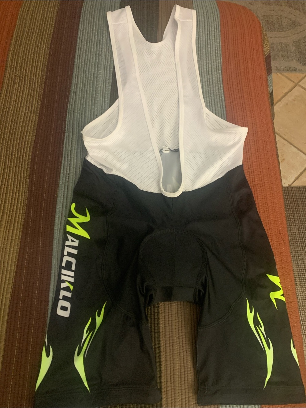 Malciklo Men's Black & Neon Yellow Cycling Bib Shorts